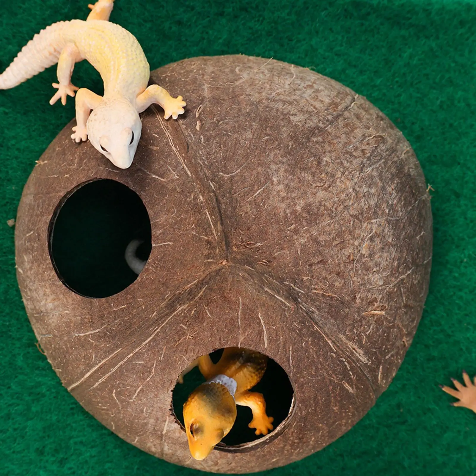 Lizard Cave Natural Double-Entry Decorative Handmade Reptile Hiding Cave for Tarantulas Chameleon Geckos Small Animal Land