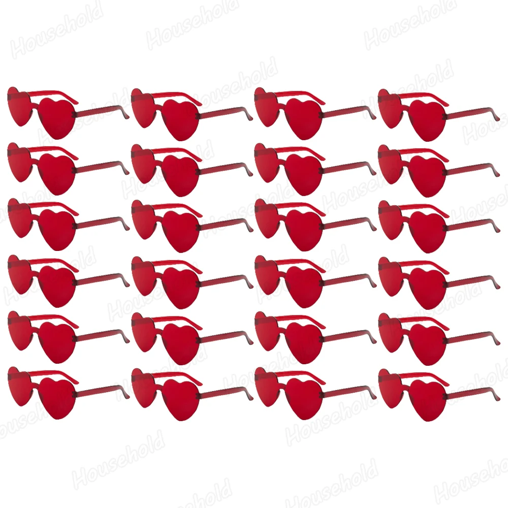 XMSJ 12–80 Stück Herz-Sonnenbrille, randlos, lustige Sonnenbrille, Junggesellenabschied, Gastgeschenke, Süßigkeiten, bunte Brille, Hochzeitsgeschenk, Mitbringsel für Gäste 6