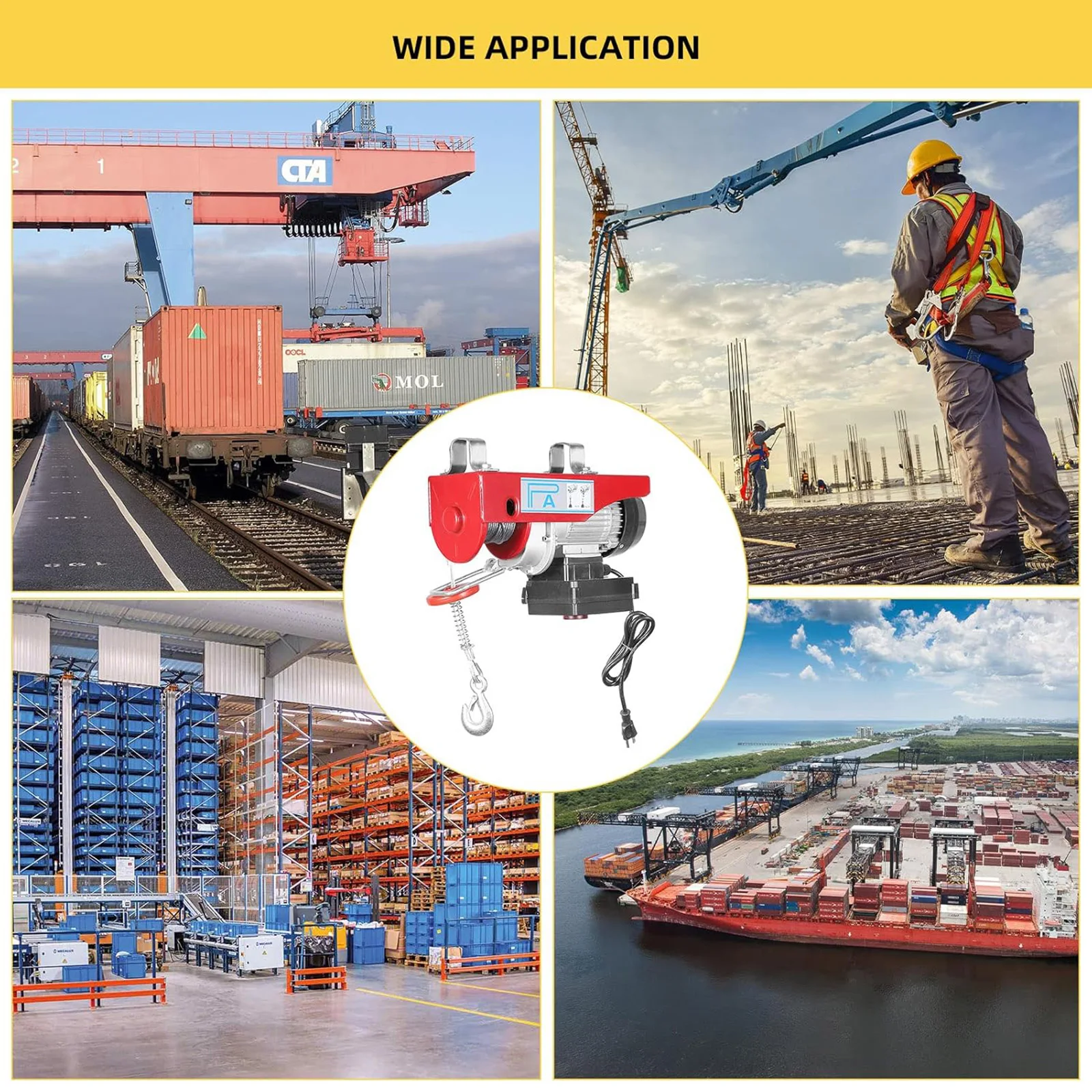 رافعة كهربائية 440 رطل رافعة رفع تلقائية مع حبل 12 متر جهاز تحكم عن بعد لاسلكي 110 فولت لمستودع مصنع سقف المرآب #6