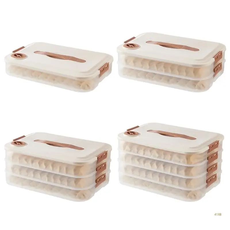 41XB Multi-layer Dumpling Storage Box with Lid Multifunction Collection Box for Restaurant Dining Room Kitchen Froze