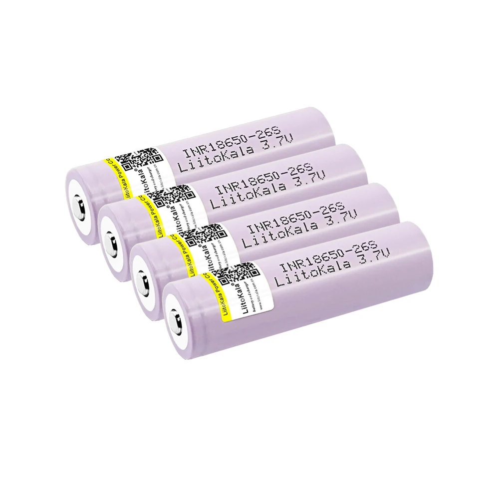 LiitoKala New Original 26S-JT 3.7v 2600mah 18650 26S 5C discharge Lithium Rechargeable Battery For Flashlight battery + Pointed