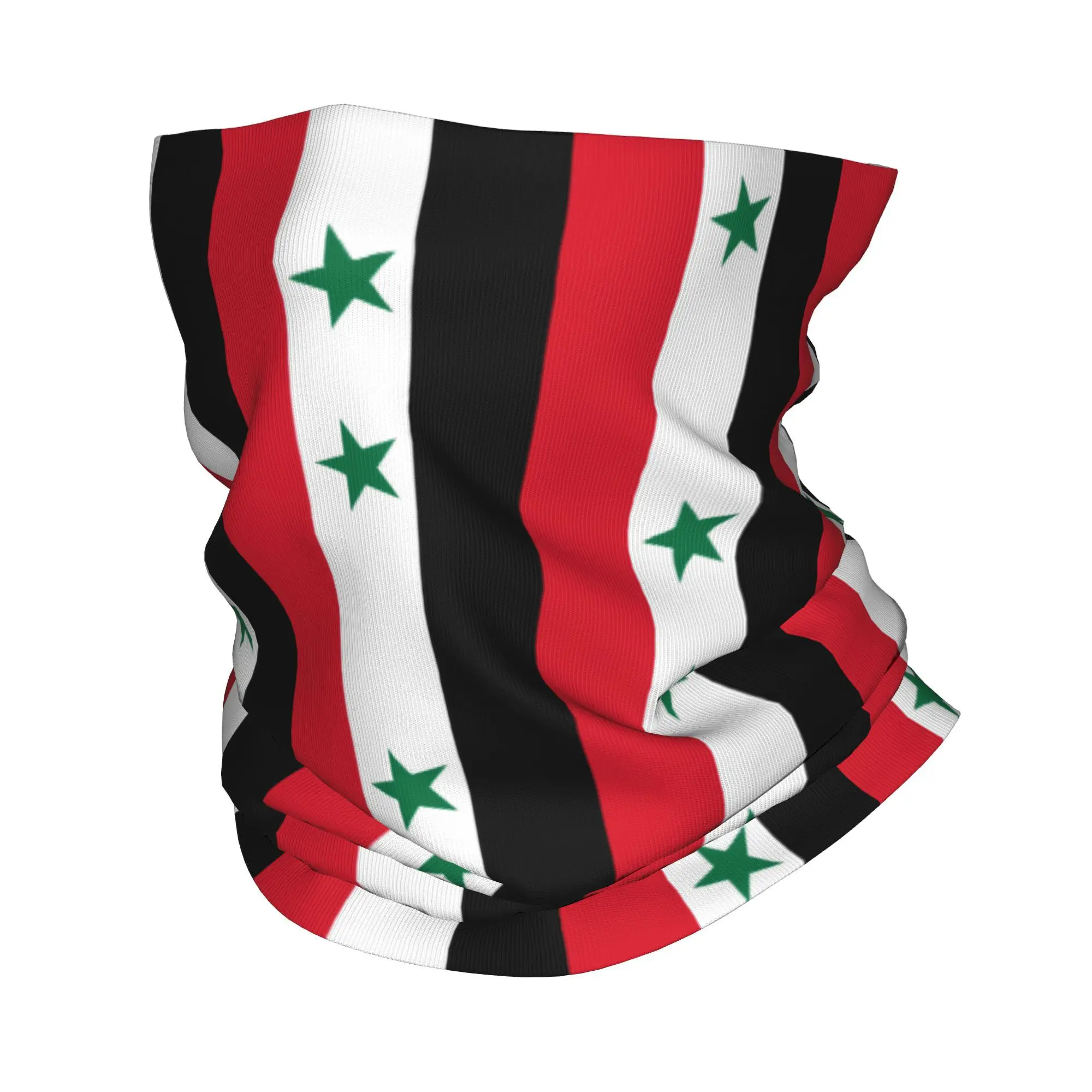 

Custom Syria Flag Classical Bandana Neck Warmer Men Women Winter Ski Hiking Scarf Gaiter Face Cover