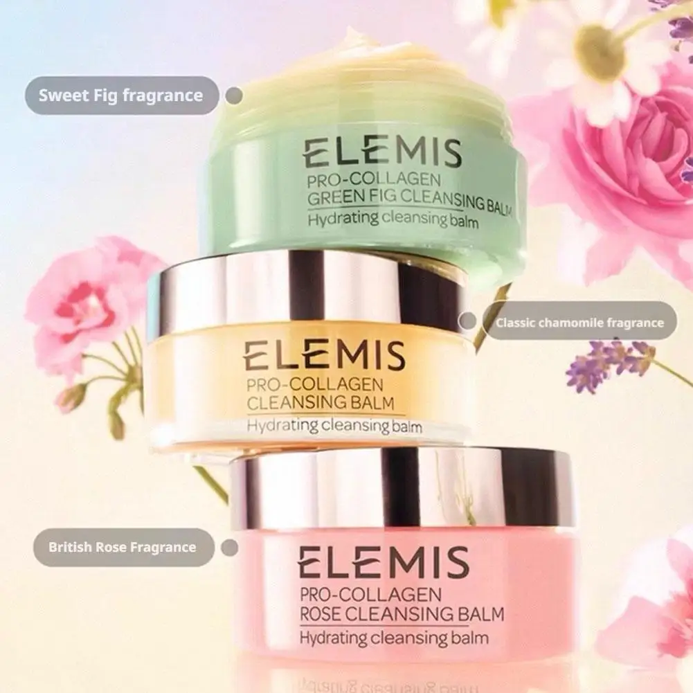 ELEMIS 100ml Bálsamo de limpeza Pro-colágeno Doce Figo Camomila Rosa Fragrância Limpeza Profunda Eficiente Cuidados Faciais Removedor de Maquiagem