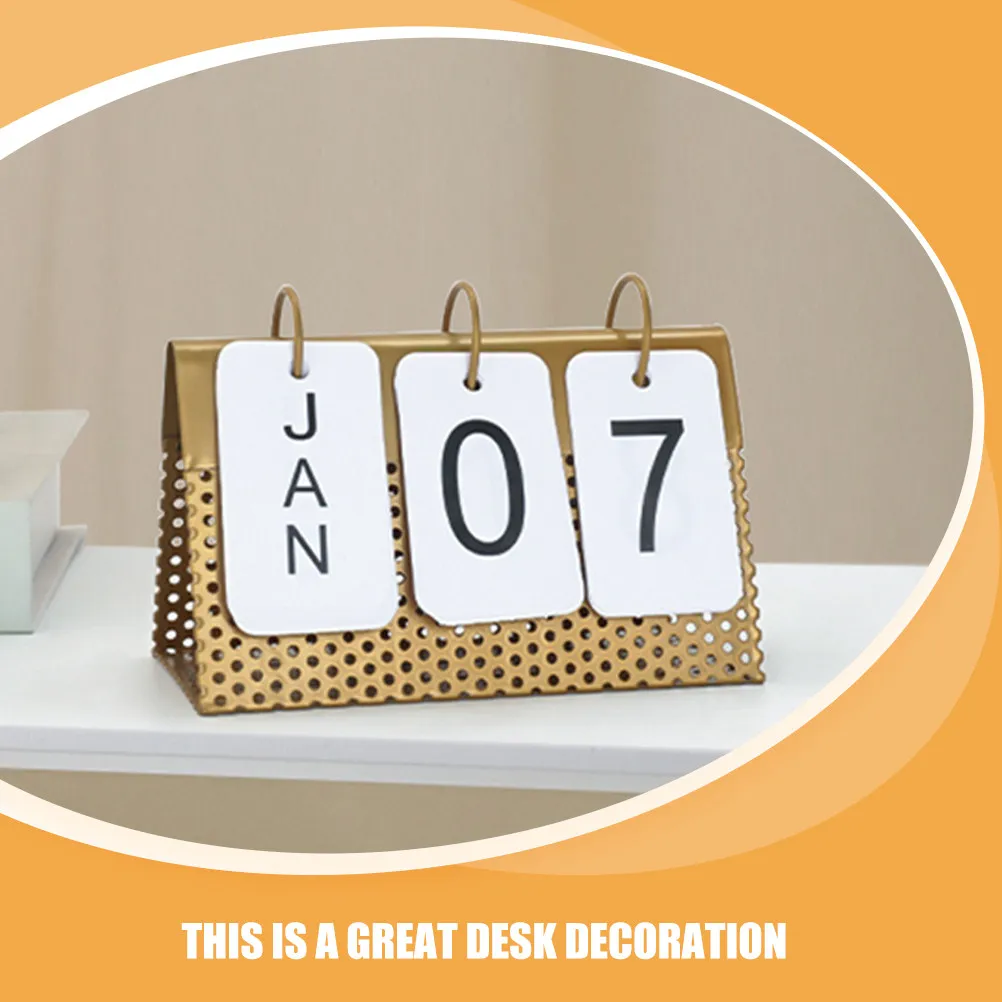 

Metal Desk Calendar 2023 Iron Frame Flip Calendar Desktop Organizer Home Office Decoration Small Student Gift Student Gift