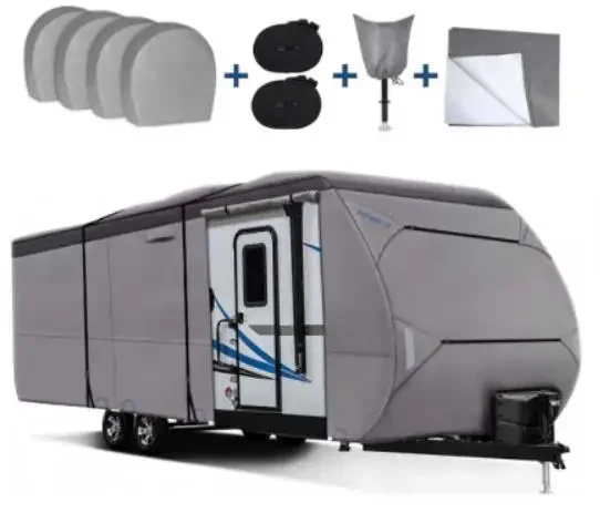 

Trailer RV Cover Waterproof Heavy Duty Travel 4-Ply Anti-UV Fits Camper 16'-38'
