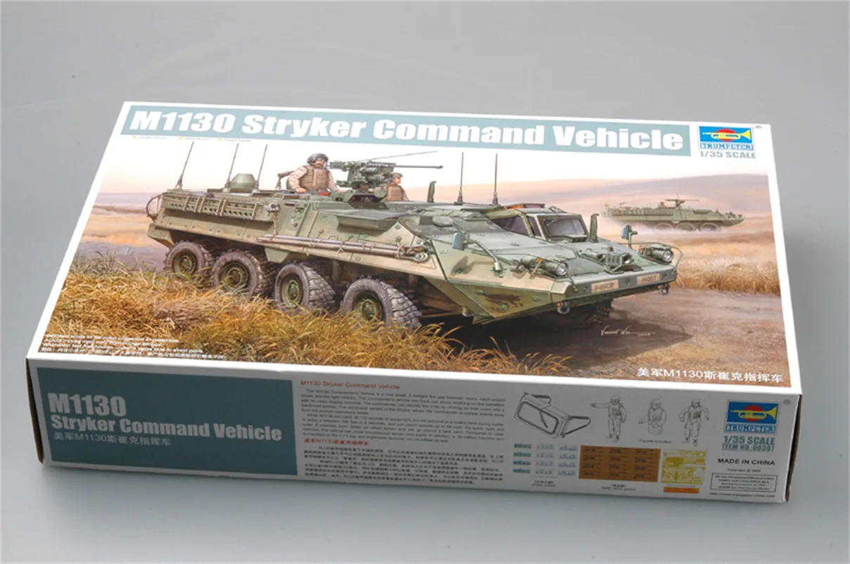 Trumpeter 00397 1/35 skala US M1130 Stryker pojazd polecenia wojskowy plastikowe zestawy modeli do składania