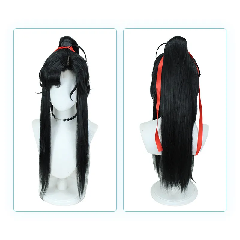 Wei Wuxian Mo Dao Zu Shi Cosplay Wig Black Ancient Style High Temperature Fiber Anime Halloween Party Christmas Carnival