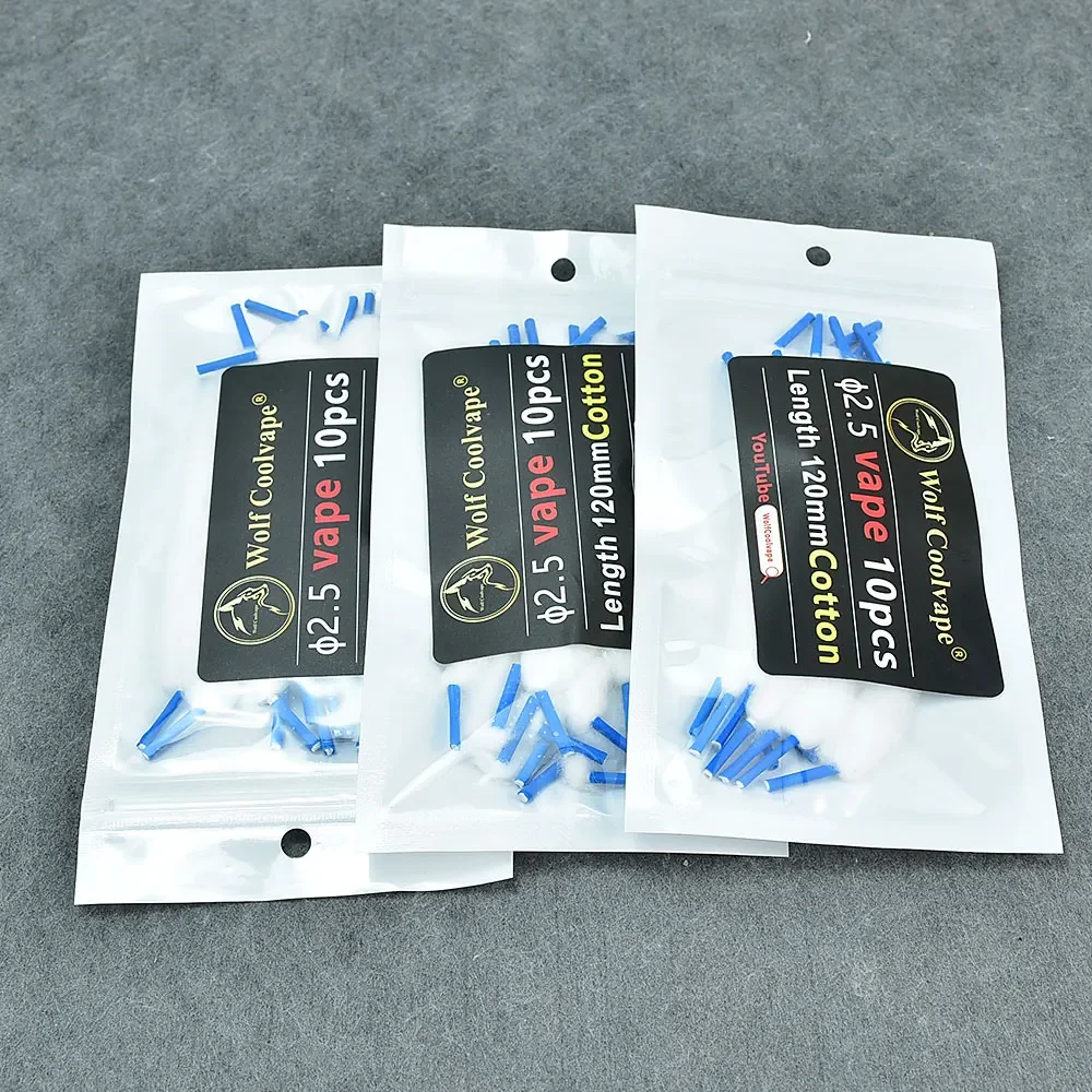 Wolfcoolvape NI80 Pre-Built Heating Wire Vape Coil Fused Clapton 1.2Ω 0.26Ω MTL Coils with Cotton for RDA RTA RBA