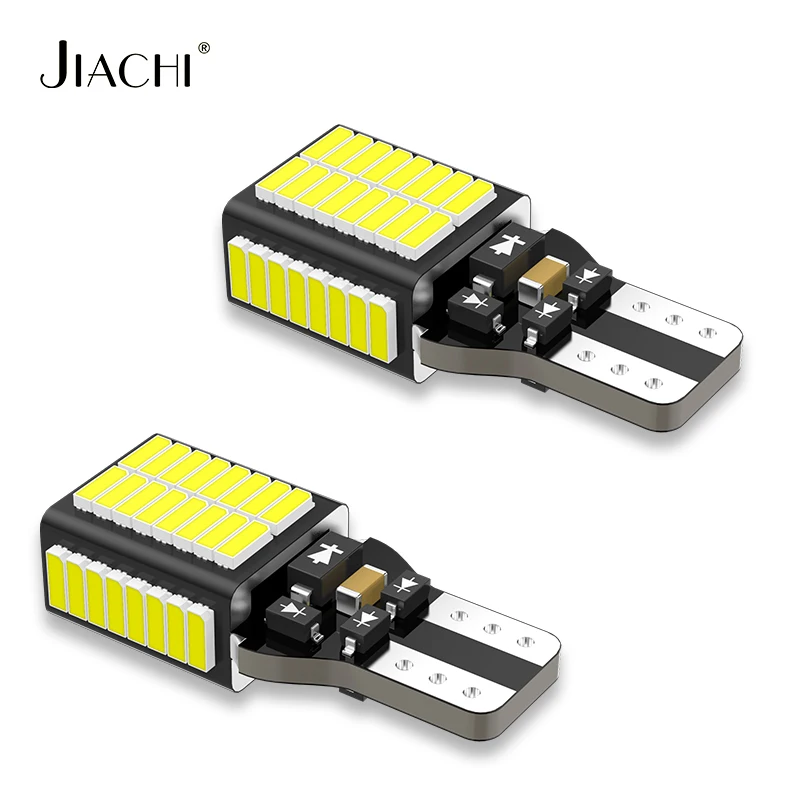 

jiachi 10 шт. T15 W6W светодиодные лампы Canbus без ошибок 921 912 T16 светодиодные автомобильные резервные фонари заднего хода супер яркие 54SMD 4014 белый 12 В