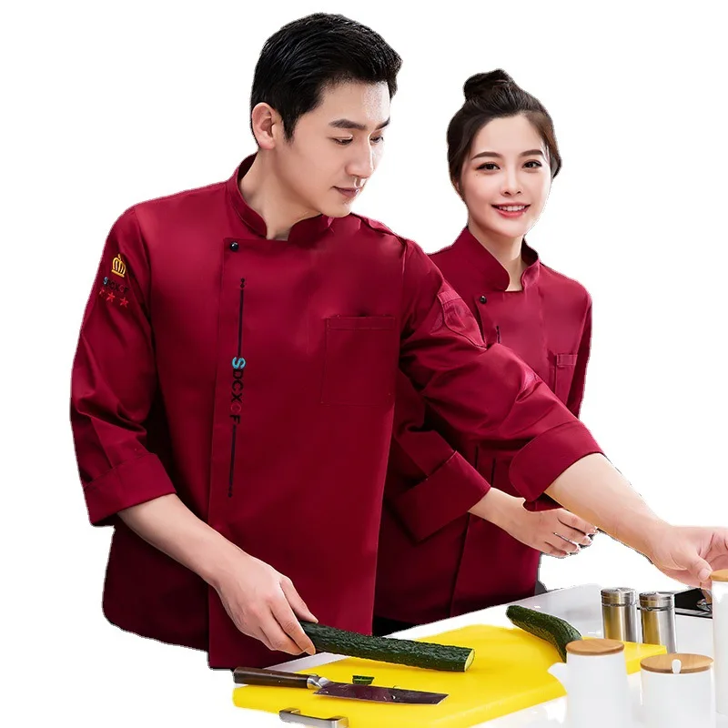 Chef Overalls Long Sleeve Autumn And Winter Clothes Hotel Dining Kitchen Chef Summer High-End Short Sleeve Chef Uniform Men