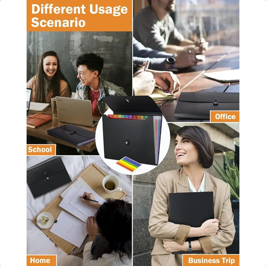 Accordian File Organizer Expanding File Folder 13 Pockets A4 Letter Size Paper Document Receipt Folder for Classroom Home Offic