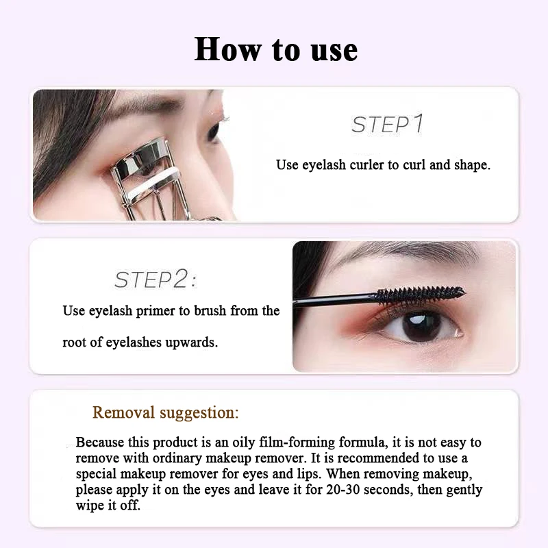 ماسكارا سميكة ثلاثية الأبعاد لتجعيد الشعر مقاومة للماء والعرق، رأس فرشاة رفيعة رفيعة بدون تلطخ، تدوم طويلاً #5