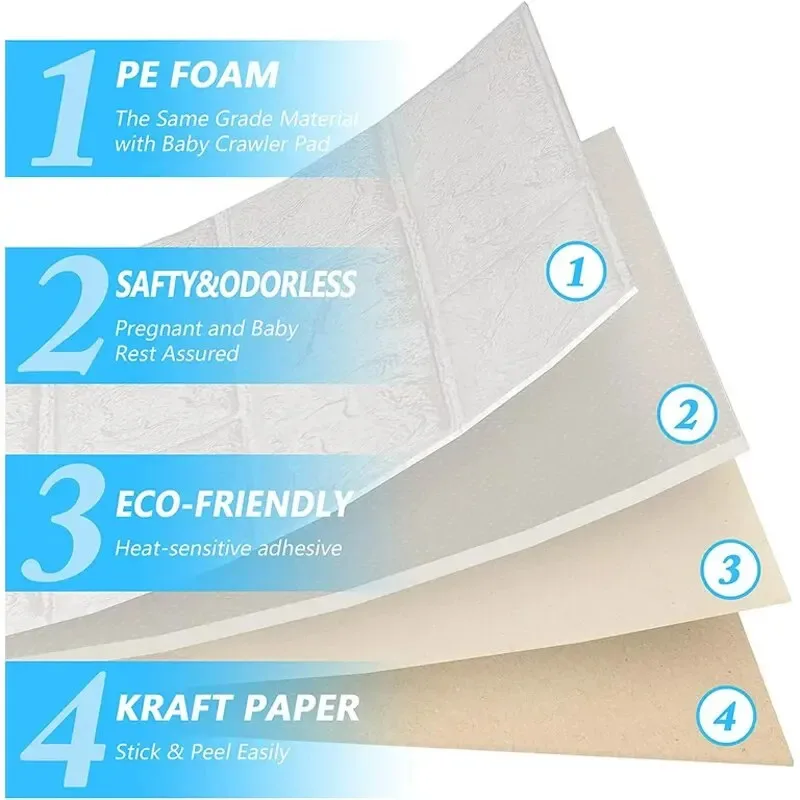 10pcs 3D Sticker Self-Adhesive Wallpaper Anti-Household Wall Impact Decorative Sticker Furniture Accessories image 5