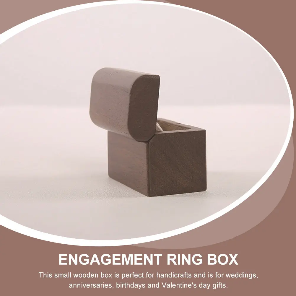 

Premium Wooden Engagement Ring Box with Soft LED Light for Proposal Wedding Anniversary Birthday Valentine Gift Ring Storage