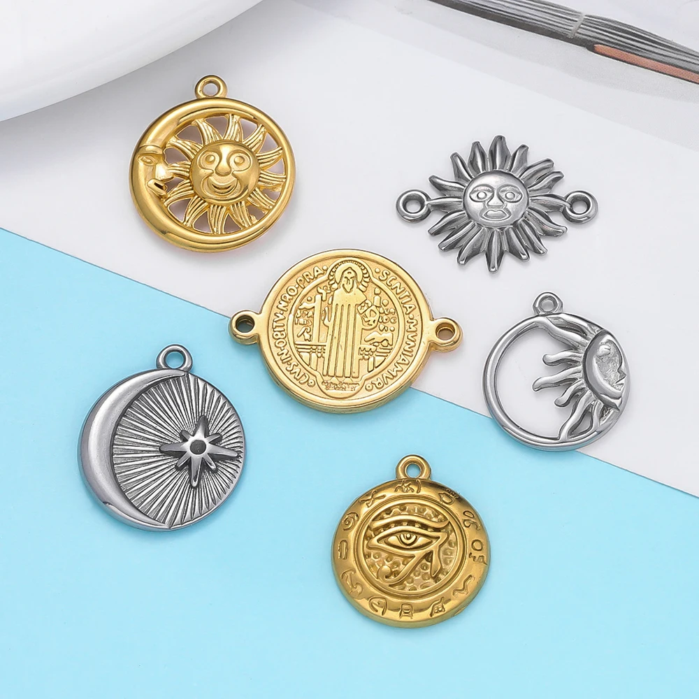 2 Stuk/pak Katholieke Rvs Jezus Christus Bedels Hangers voor DIY Sieraden Maken Ketting Componenten Accessoires