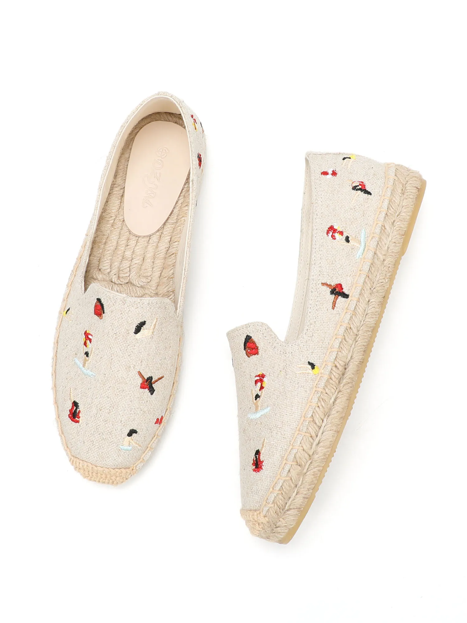 Women\'s Swimmer Espadrilles with Hemp Material and Flat Platform for Casual Wear