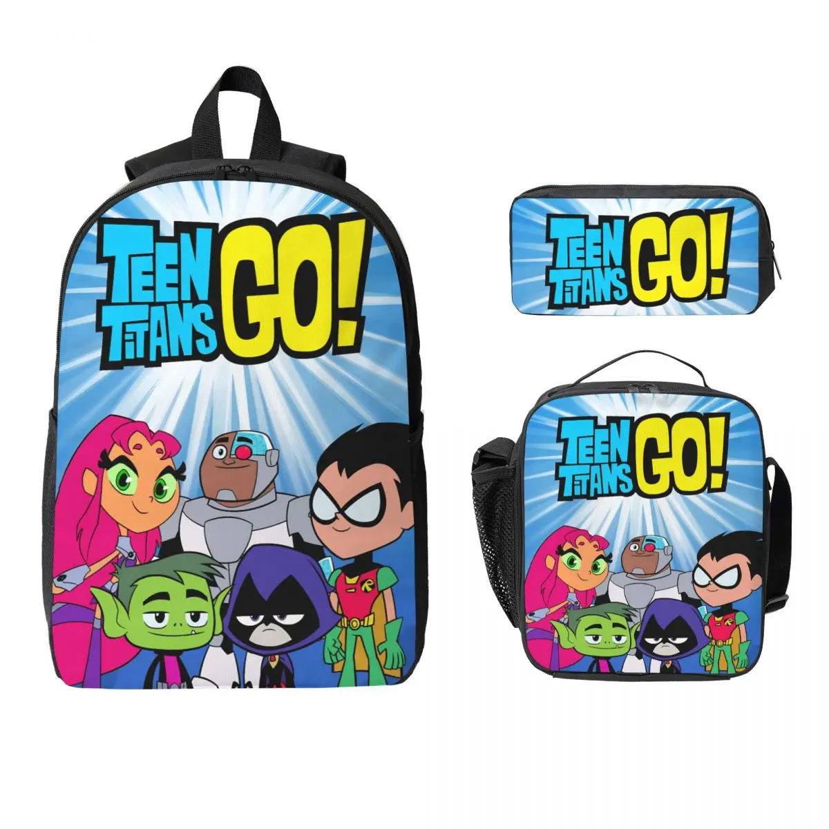 

Детский рюкзак для мальчиков Titans Go Beast, ланч-бокс, пеналы для мальчиков и девочек, школьная сумка, набор книг