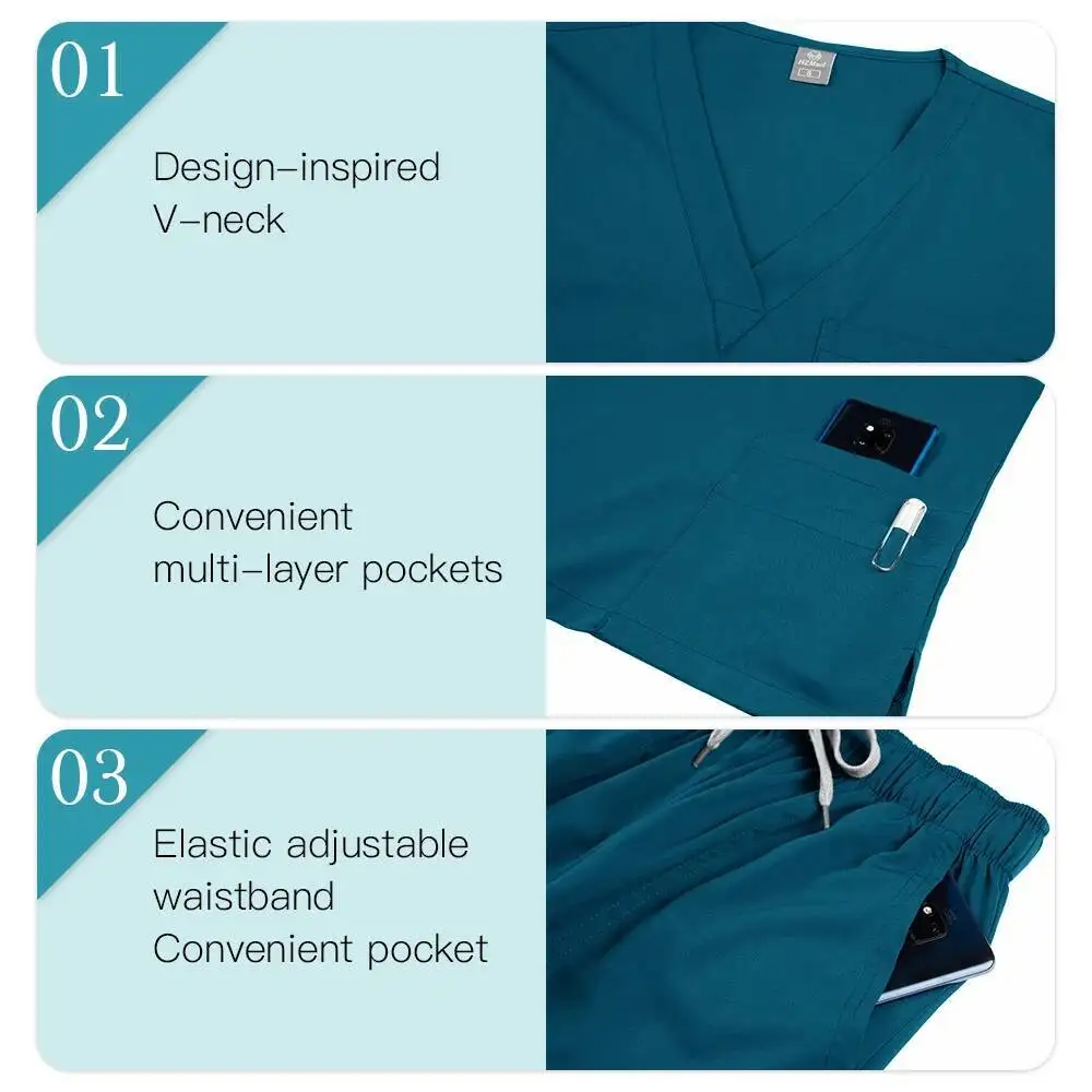 

High Quality Medical Scrubs Uniform Accessories Pet Clinic Doctor Work Clothes Multicolor Anesthetist Uniforms Nurse Women