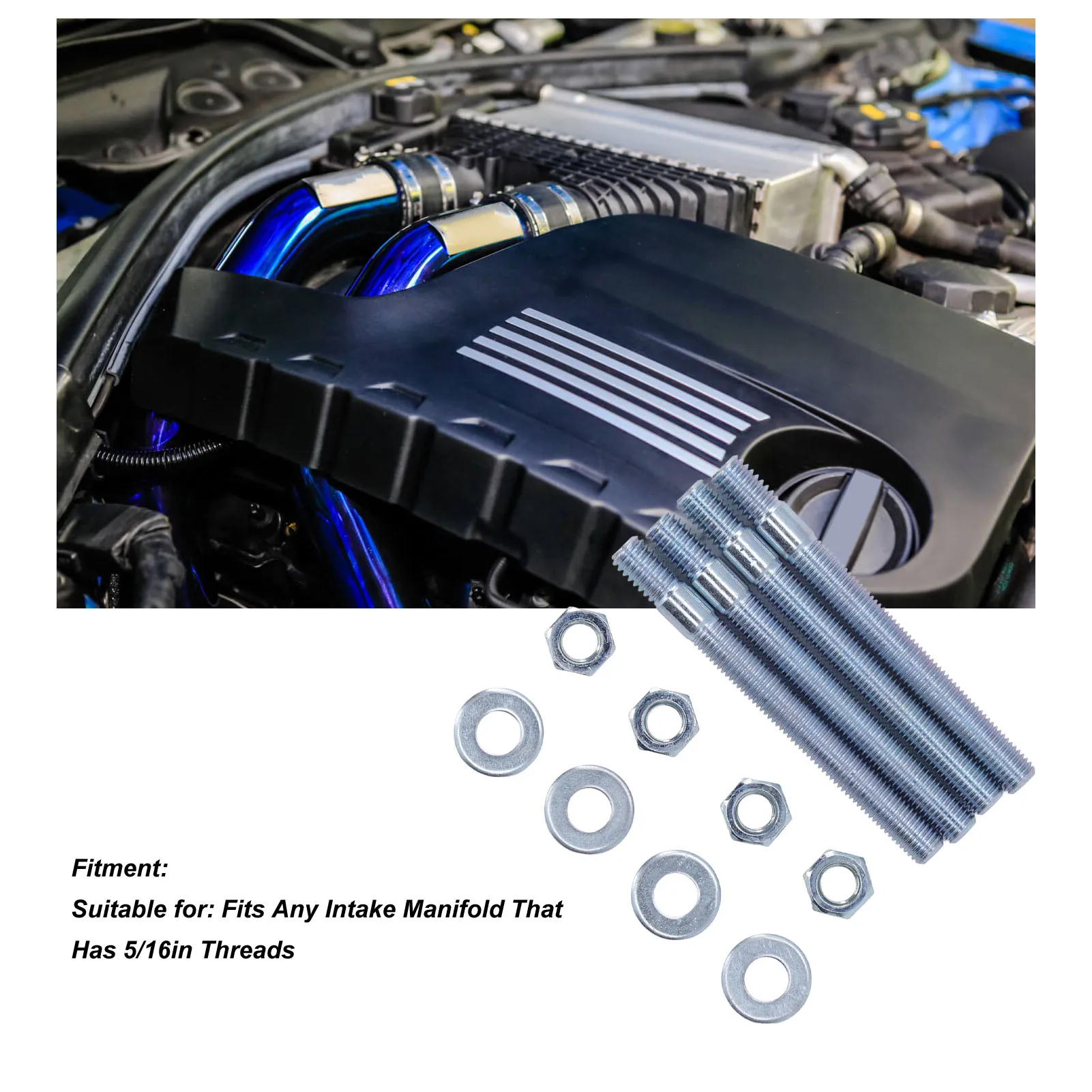 مجموعة ترصيع المكربن 3.5 بوصة مجموعة أدوات تركيب الكربوهيدرات المعدنية مع فواصل لمشعب السحب لخيوط 5/16 بوصة #4