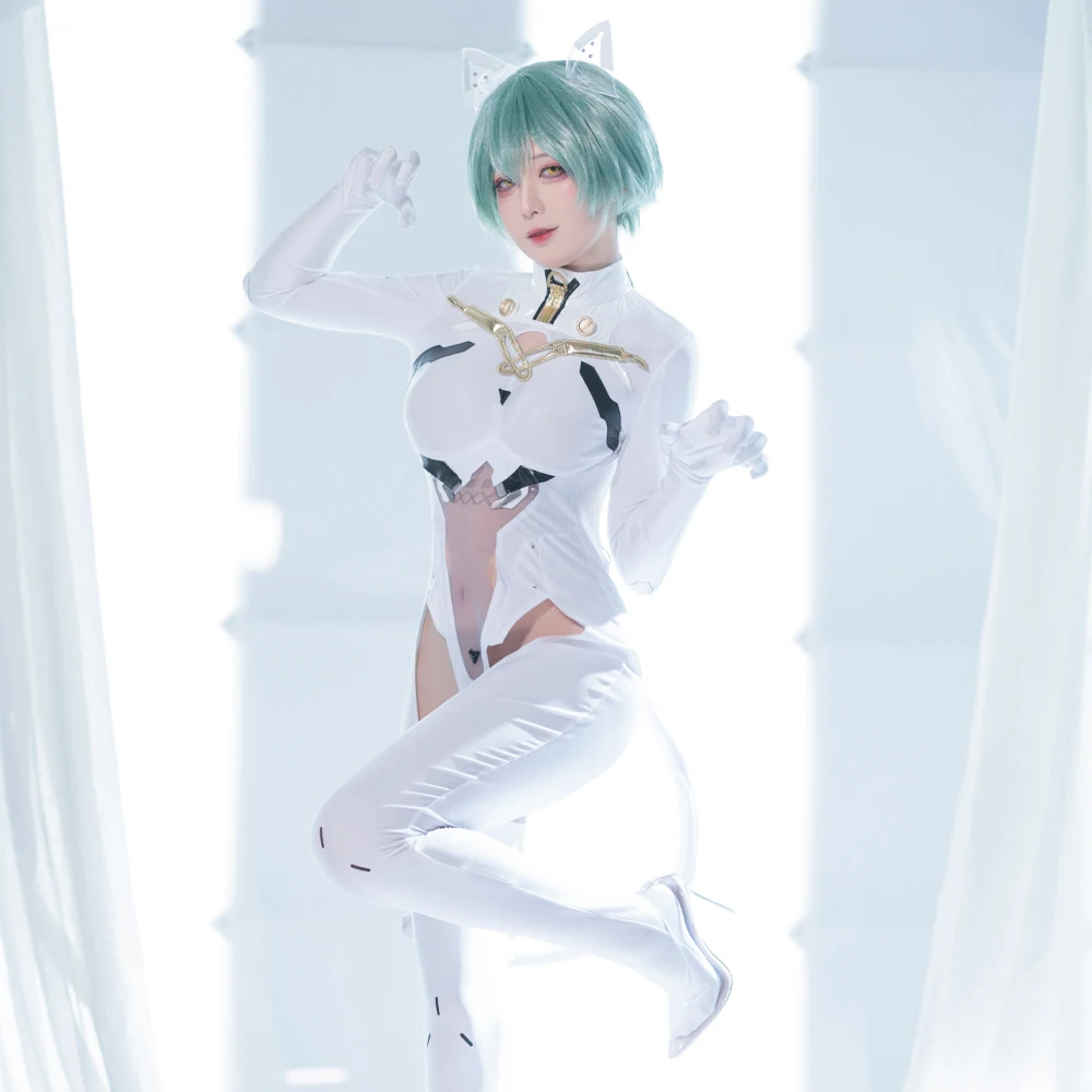 

Anime Azur Lane N Admiral Nakhimov Cosplay Costume Women Anime Cosplay Sexy Cat Bodysuit N Admiral Nakhimov White Jumpsuit