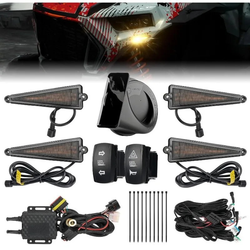 Pre-Wired Turn Signal Wiring Harness Kit, Universal Modified Signal Assembly for ATV UTV Off-Road Vehicles