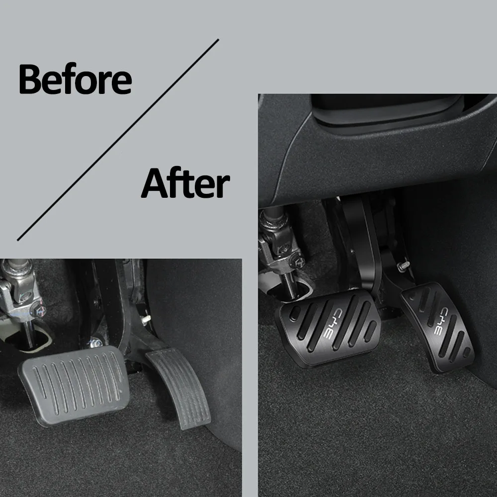 2 Pcs For BYD Seagull Dolphin Mini Surf Accelerator Brake Anti-skid Pedal Interior Modification Product  Aluminum Alloy Pedal