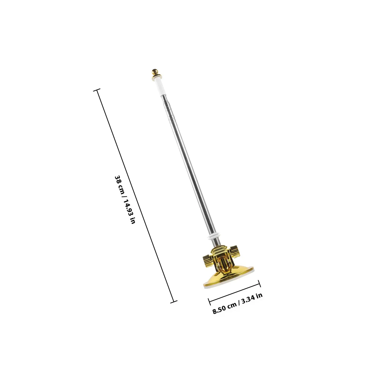 Stable Car Flagpole Holder Stainless Steel Suction Cup Base Multi-Use Flagpole Bracket Mounting Display Stand for Car Motorcycle