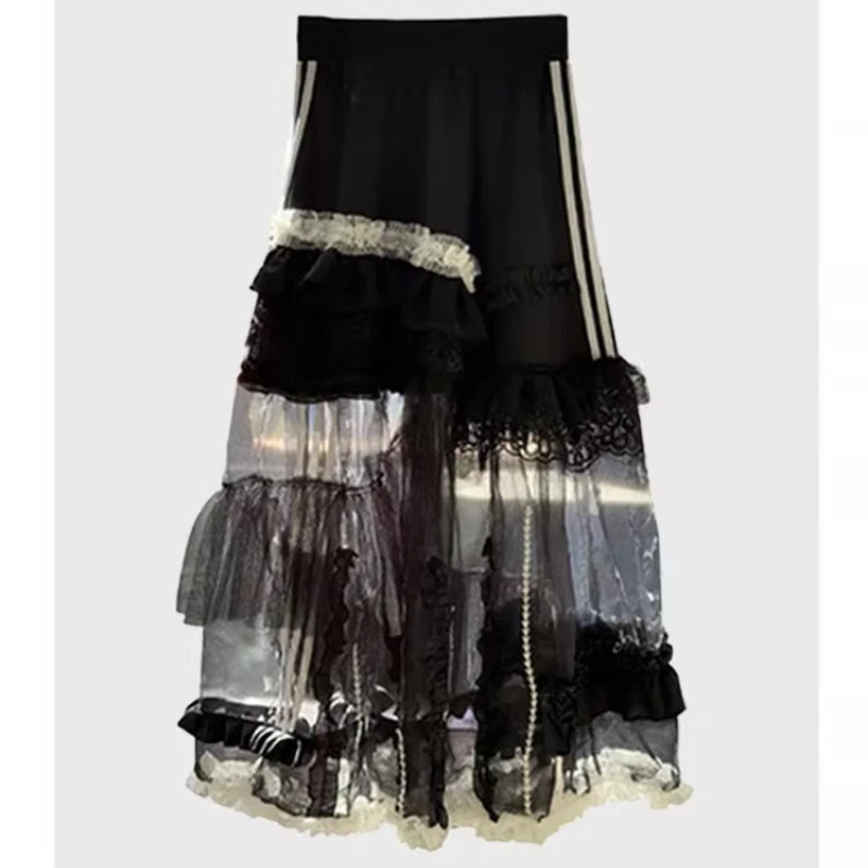 Original Design Fashionable High-waisted Ballet Women's Skirt 2025 Summer New Delicate Temperament Personalized Skirts Ladies