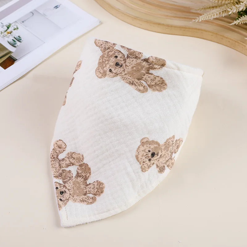 

Детское двойное хлопковое полотенце для слюны, двустороннее полотенце для младенцев, нагрудники, треугольный шарф для мальчиков и девочек, аксессуары Bebe