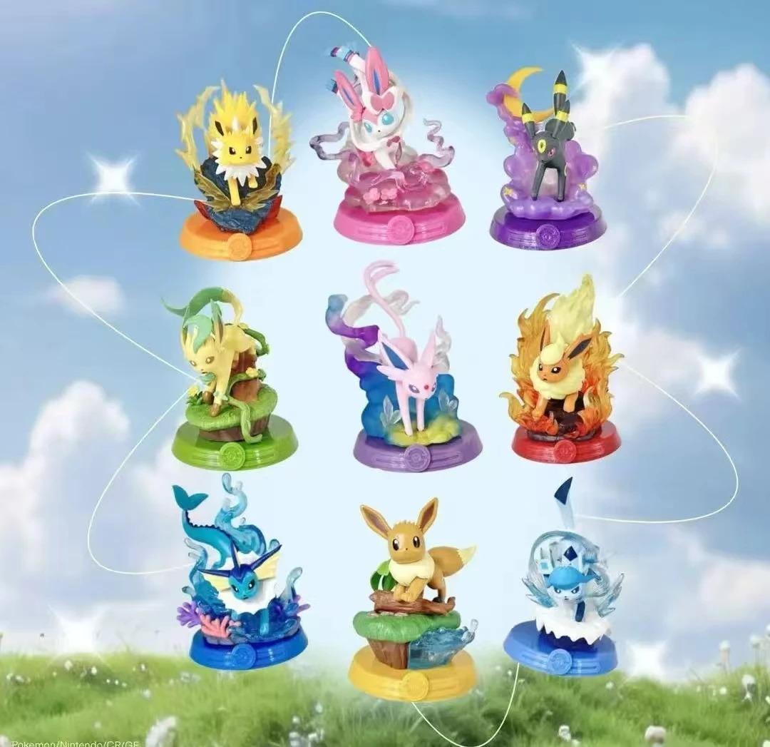 conjunto-de-figuras-pokemon-eeveelution-9-estilos-completo-espeon-sylveon-glaceon-vapororeon-umbreon-flareon-modelo-colecao-estatueta-brinquedos