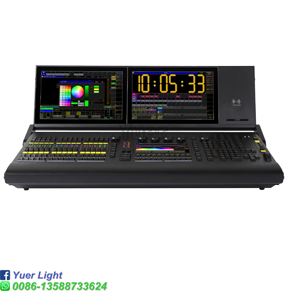 Professional Linux Lighting Console Dual 15.4'' Screens i7 CPU 8GB RAM 128GB SSD 6 DMX Out 65536 Channels Mobile Remote Control