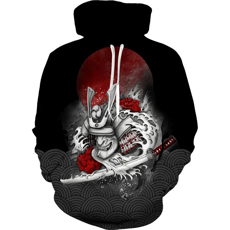 

Latest 3D Hoodie Hot Anime Sportswear Samurai Japanese Men's and Women's Fashion Hoodie Black Four Seasons Men's Wear