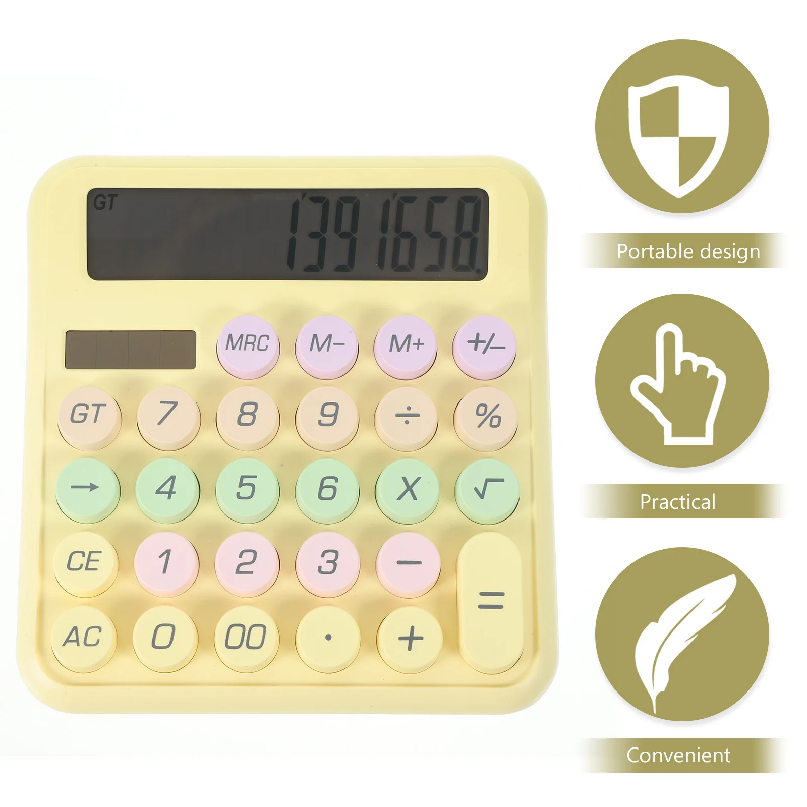 آلة حاسبة لوحة المفاتيح الميكانيكية لون الحلوى المحمولة آلة حاسبة صغيرة للطلاب للمدرسة مكتب أداة الحساب الإلكترونية الأساسية #6