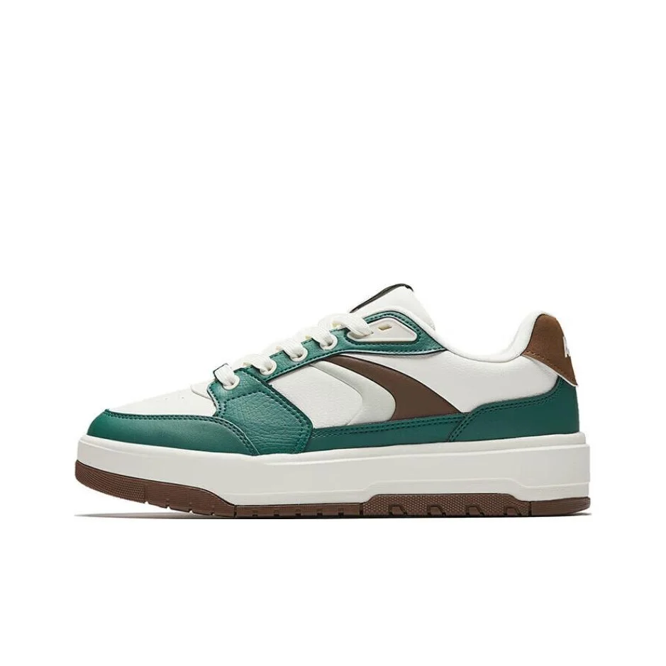 Anta 982 Slip Resistant, Abrasion Resistant, Breathable Low top Skateboard Shoes Men's White Green Brown 112518060-4