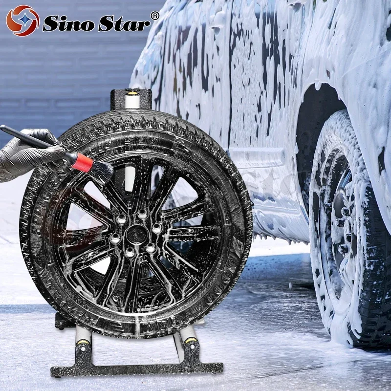 Black Car Detailing Tire Cleaner Stand for Wheel Coating, Polishing & Wheel Wash SP00343