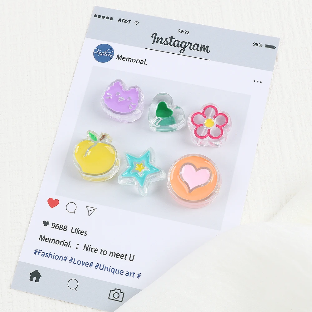 Cuentas acrílicas de alta calidad, cuentas espaciadoras sueltas con forma de corazón de caramelo de gato para hacer joyas, pulsera, collar con dije, llavero DIY