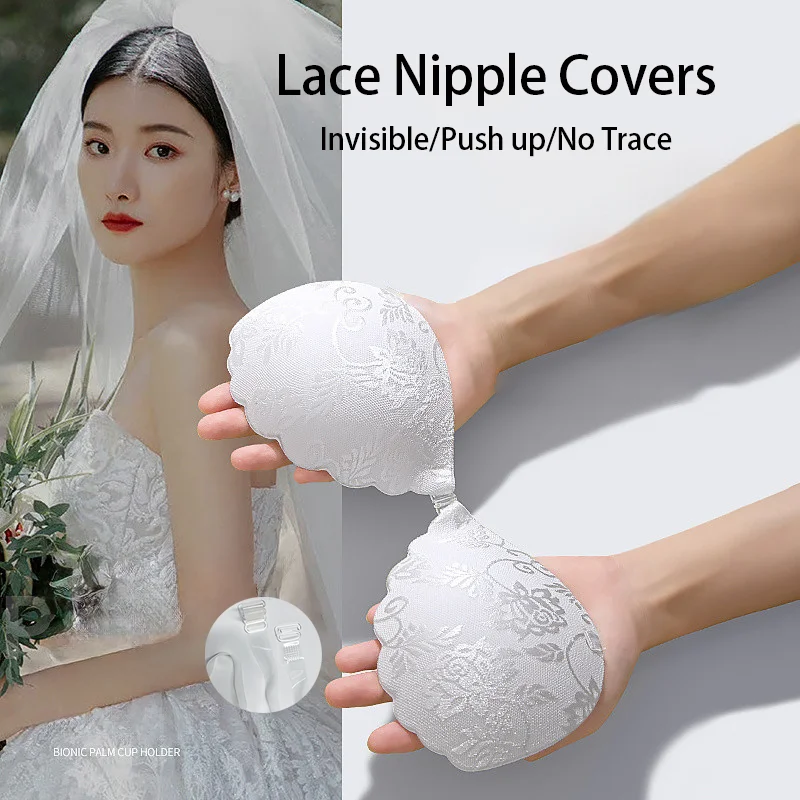 

A-E Cup Silicone Bra Invisible Push Up Bra Reusable Tapies Nipple Cover Women Seamless Strapless Bra Adhesive Nipple Tape