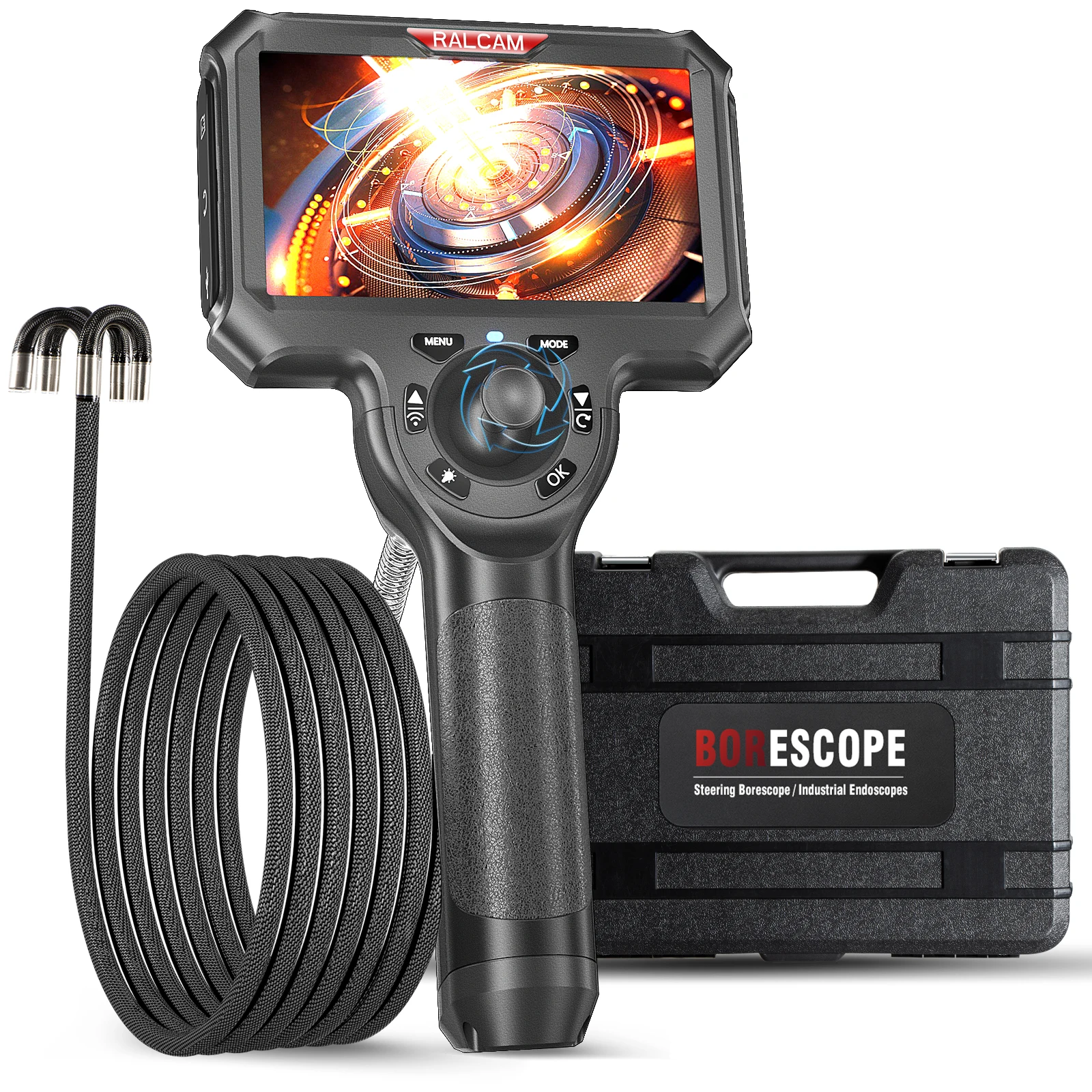 Newest 3.9Mm 1M Cable Articulating Endoscope Hd 1Mp With 5Inch Screen Borescope Inspection Camera Endoscope