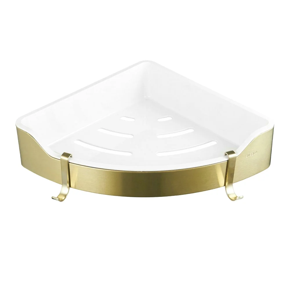 

Stainless Steel 304 Bathroom Corner Shelf Wall Mount Brush Gold Shampoo Shower Rack