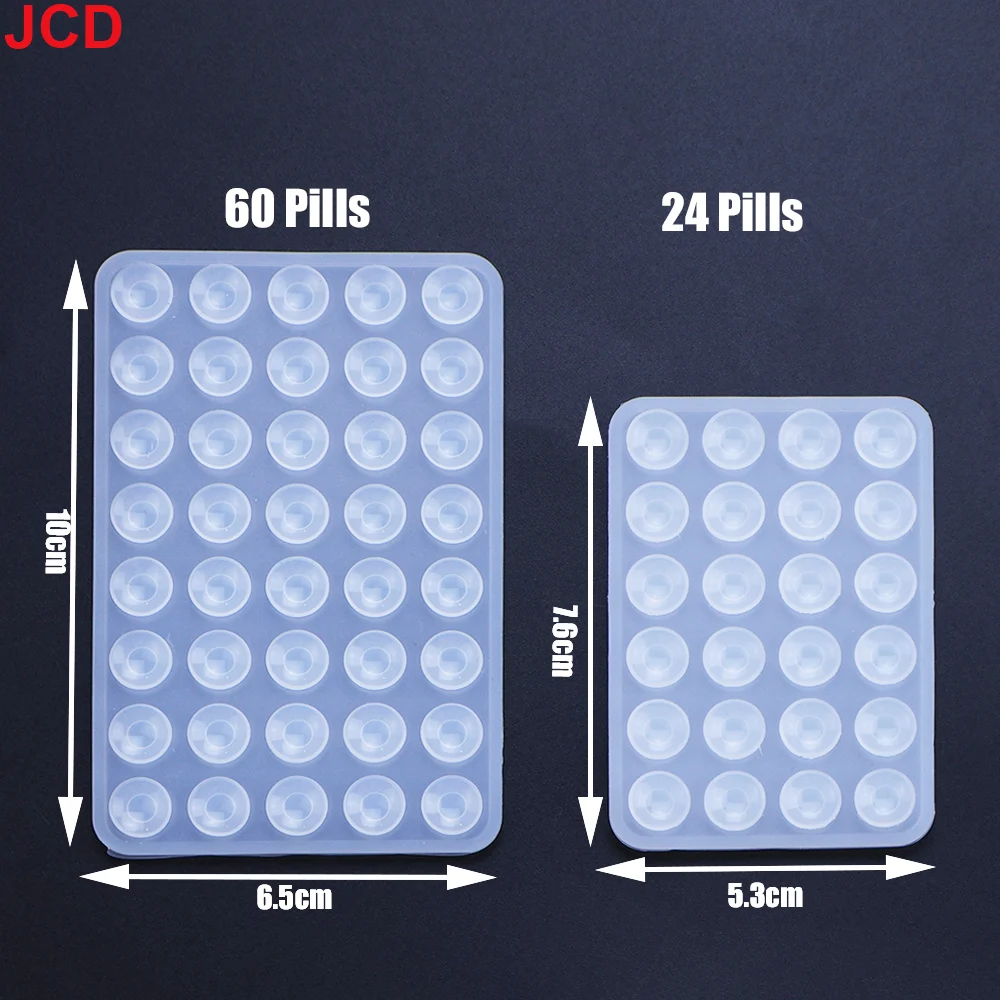 JCD 2pcs 24 알약/40 알약 범용 양면 실리콘 전화 고정 흡입 컵 실리콘 자체 접착 방수 브래킷