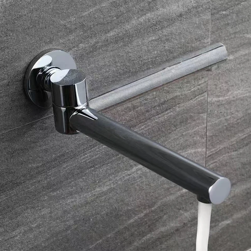 

Bourdillat Round folding nozzle bathtub stainless steel wall mounted bathtub faucet shower