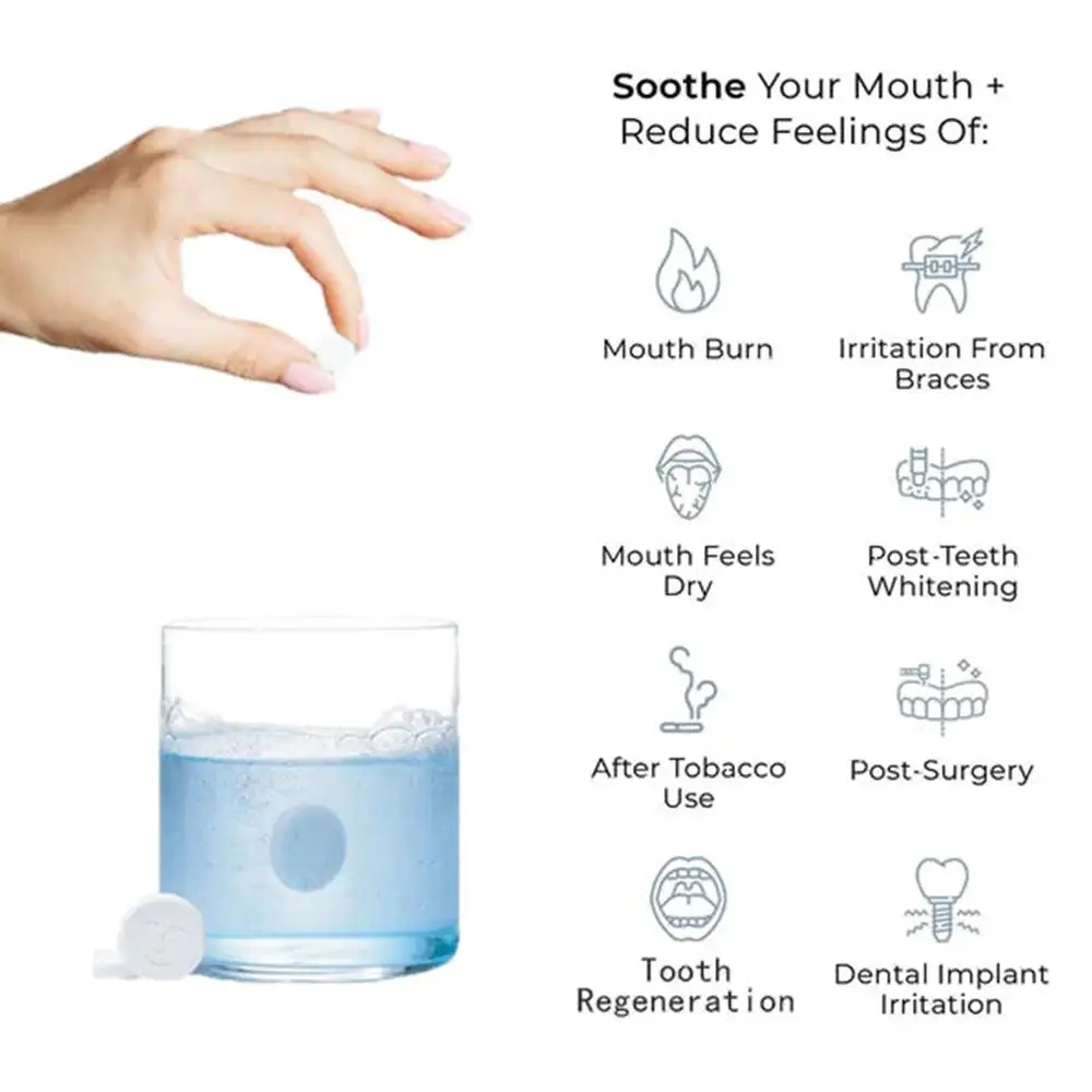 Probiotik padat pasta gigi tablet pemutih gigi arang menghilangkan asap noda bau mulut segar Mouthwash perawatan mulut