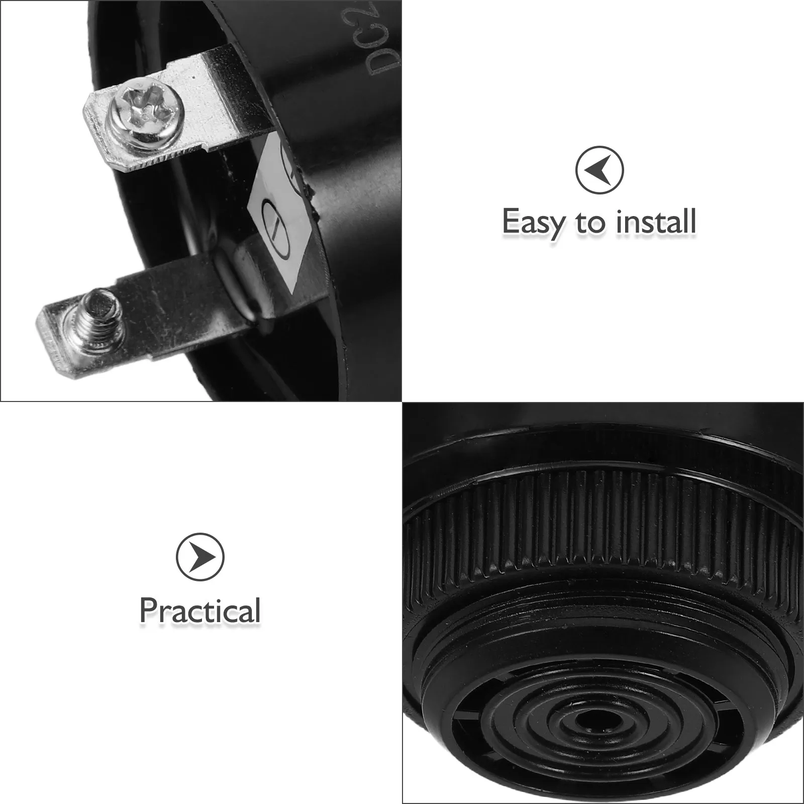 2Pcs Continuous Buzzer Alarm Electronic Piezoelectric Sfm380 Industrial Warning Signal 12V 24V Control Panel Reverse Car Alarm view 2