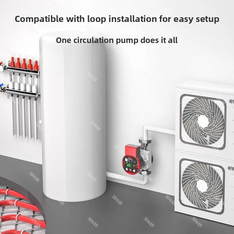 24V Intelligent Temperature Control Floor Heating Circulation Pump Household Heating Water Booster Pump Shielded Pump