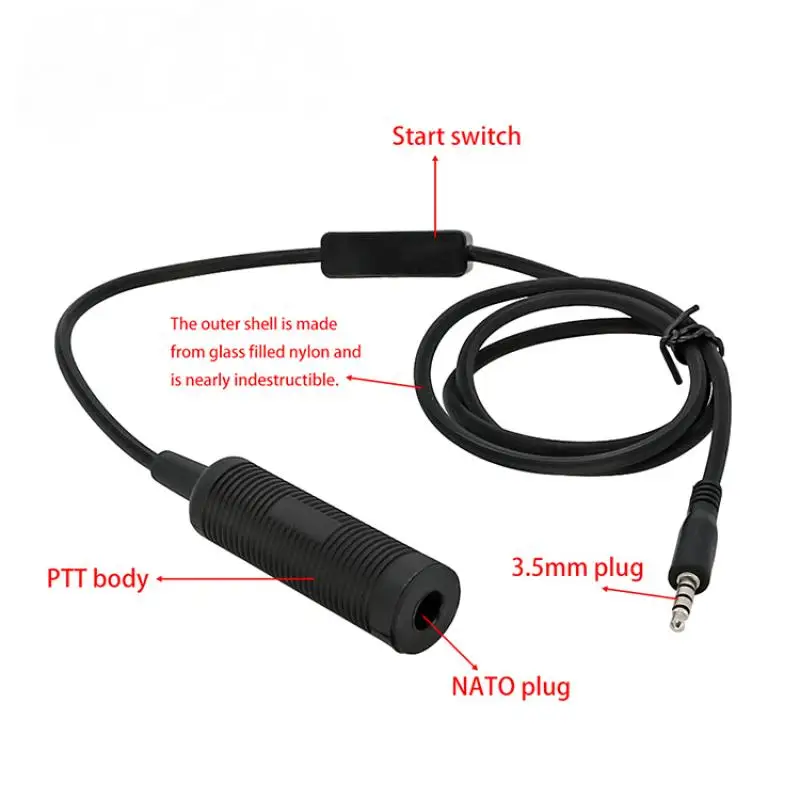 Tactical Headset Adapter Phone Plug 3.5 Mm Mini Phone PTT for COMTAC etc Headset MP3 Music Adapter