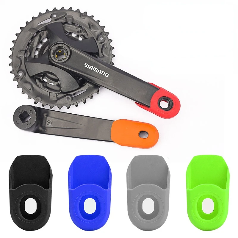 1 Pair Silicone MTB Road Bike Crank Arm Skin Protectors Sleeve Cover Boot Cap Tools Kit Outdoor Cranksets Bicycle Components