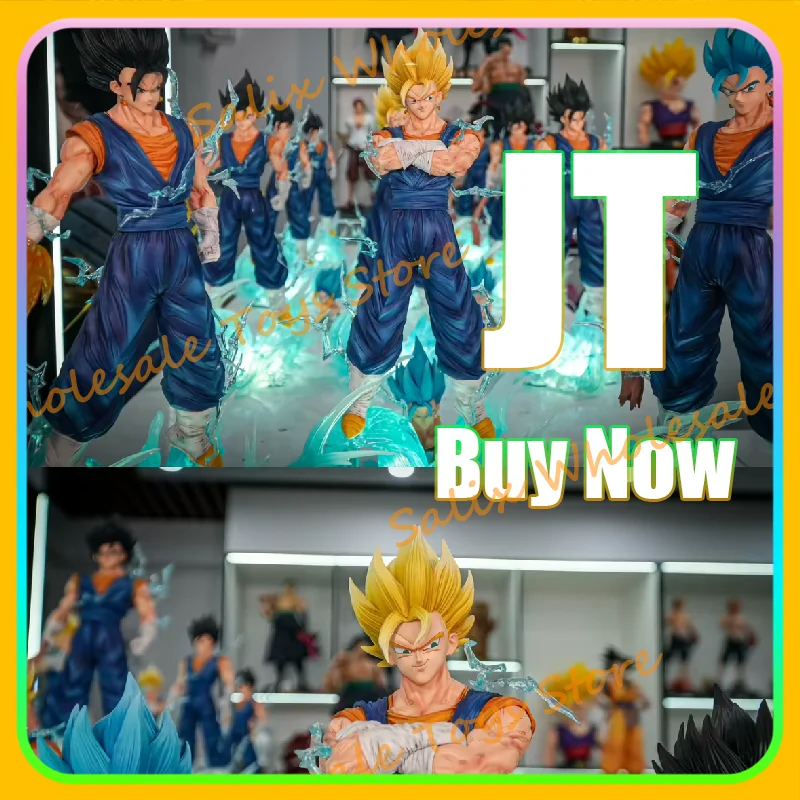 

JT Statue HB Studio Three heads Vegetto Dragon Ball Z Super Saiyan Gk Statue Blue Gogeta Figuras Model Statue Doll Gift Toy
