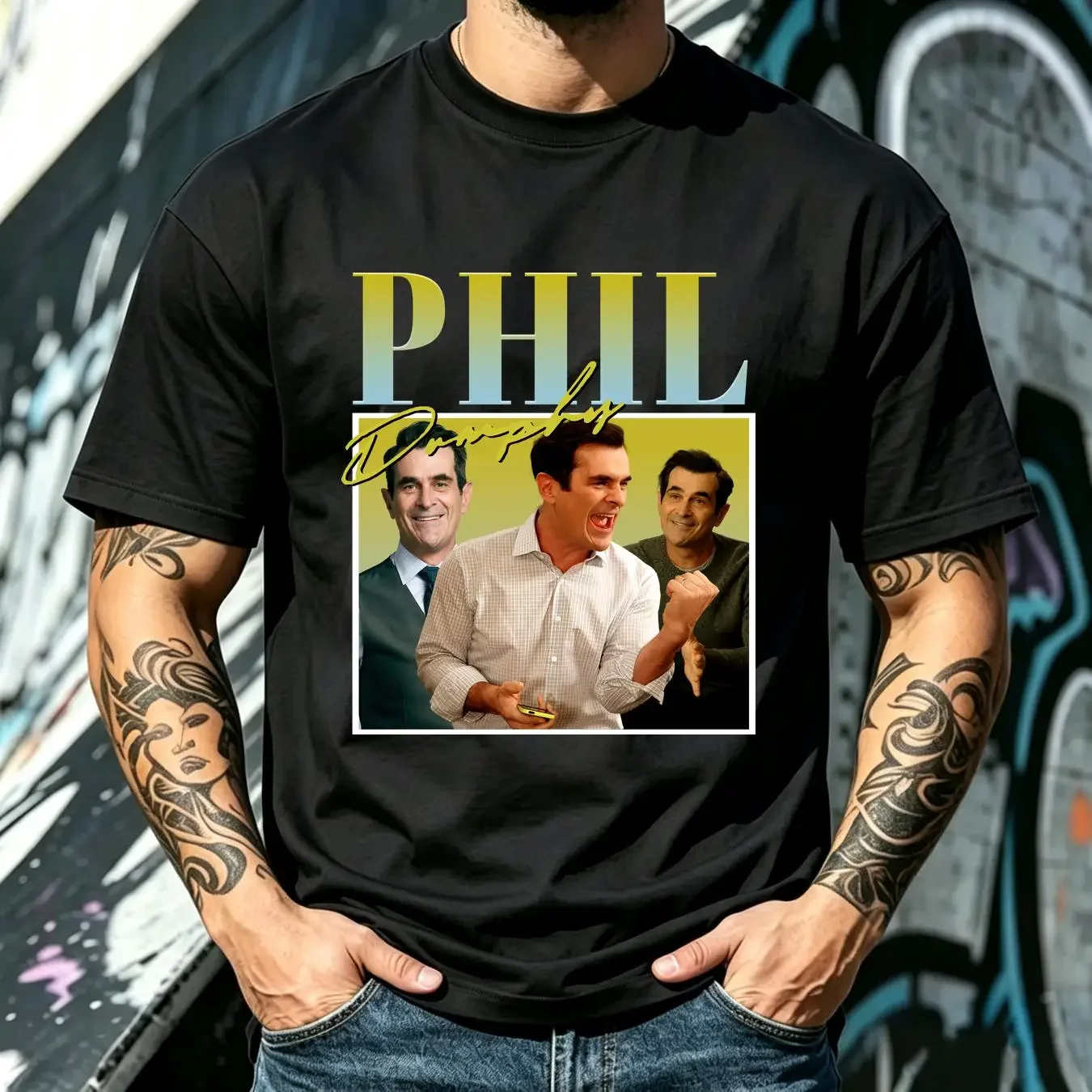 washed T Shirt Phil Dunphy 90s Inspired Vintage Bootleg Classic Retro long or short sleeves vintage Washed