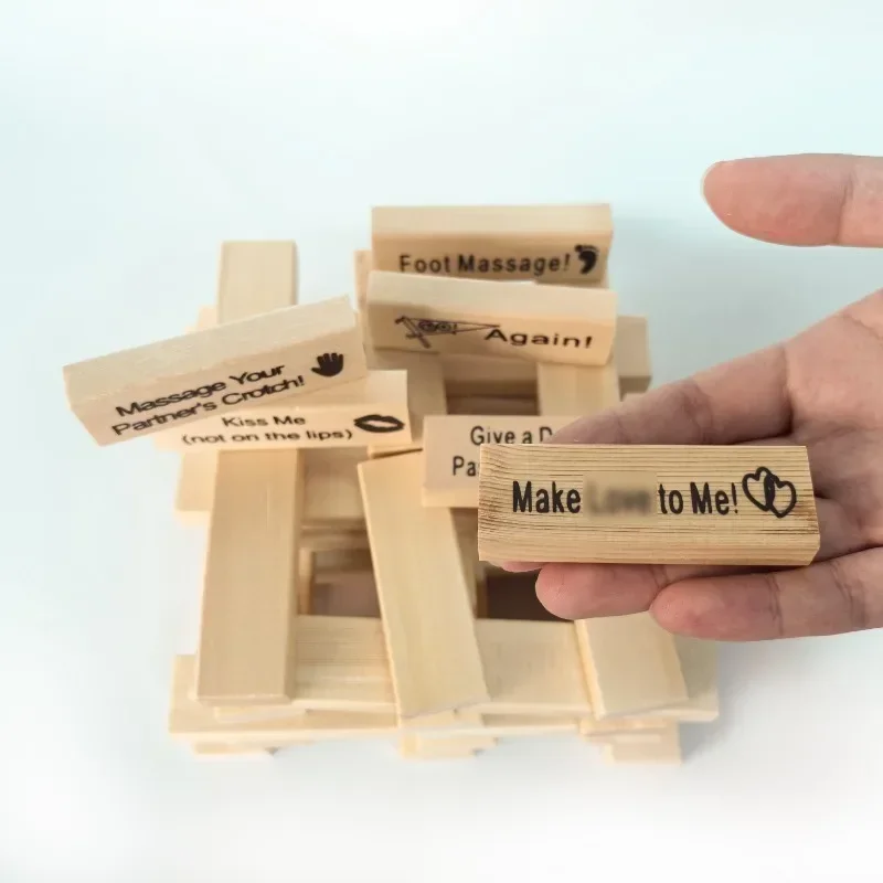 نشاط الزوجين لعبة برج خشبي تاريخ الليل عيد الحب المتداول التراص كتل بناء متعة للأزواج ليلة رومانسية