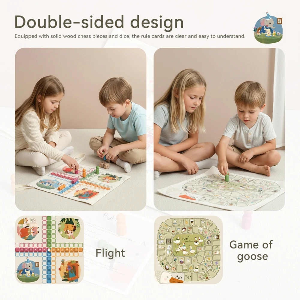 خشبية الطفل ألعاب مونتيسوري طفل سيارة المرور خريطة الطريق قماش سطح المكتب حصيرة لعبة الوالدين والطفل لغز ألعاب تعليمية مونتيسوري #5